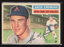1956 Topps #319 Jack Crimian - VG/EX Set Break! RC