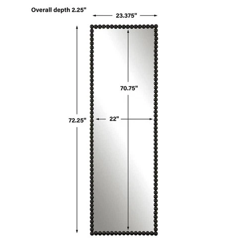 Uttermost Serna Contemporary Iron Metal and MDF Tall Mirror in Black - Picture 6 of 6