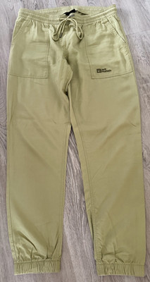 Wie neu! Oliv grüne Jack Wolfskin, leichte Damen Hose mit Gummibund Größe M