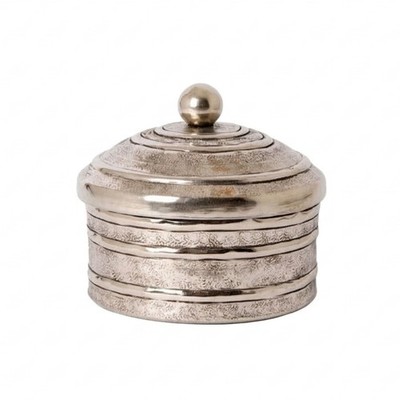 Vorratsdose mit Deckel Silber Schmuckdose Aluminium für Waschtisch, Nachttisch