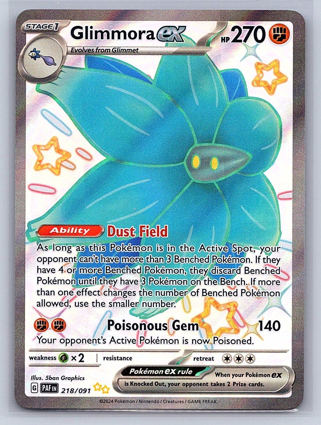 Glimmora ex 218/091 Shiny Ultra Rare Paldean Fates Pokemon Holo Near Mint
