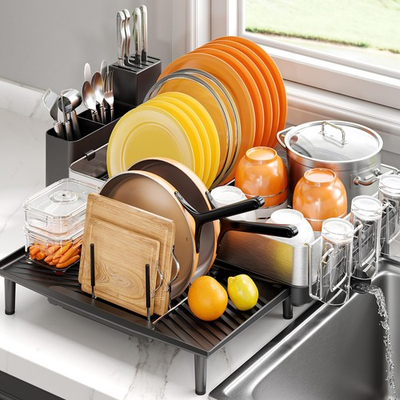 #ad Urackify Dish Rack for Kitchen Counter 304 Stainless Steel Dish Drying Rack... $38.19