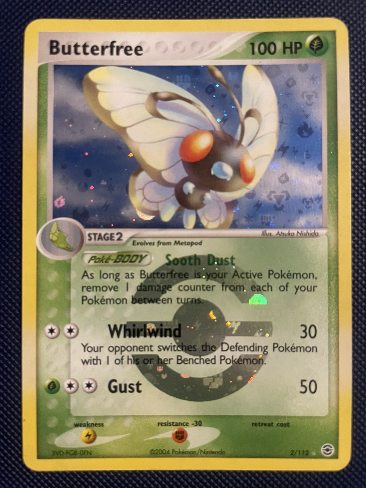 Pokémon Butterfree Reverse Holo Rare EX FireRed & LeafGreen 2/112 2004 Near Mint
