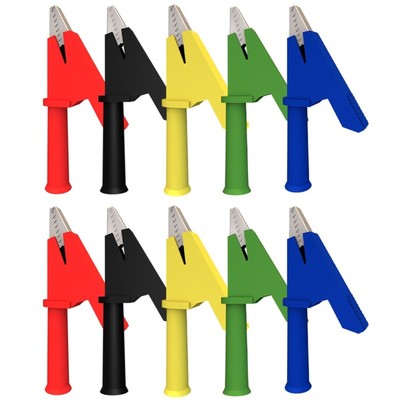 10PCS Crocodile clips Fully Insulated Safety Crocodile clips Electrical Testing