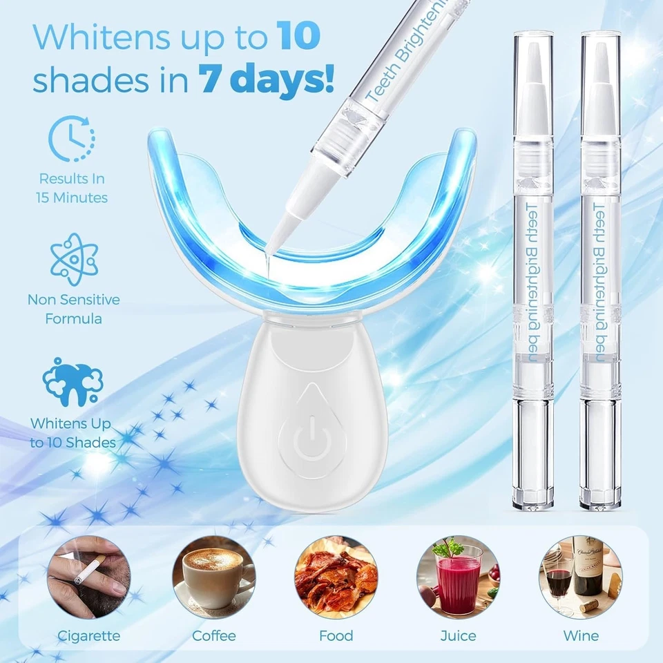 Kit blanqueador dental gel blanqueador dental 35% 16 luces LED blanqueador dental nuevo Foto 3 de 4