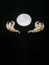 Winged Angels/22K Gold Plated Vintage Brass Stamping/East/West NOS Famous Maker