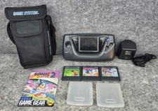 Sega Game Gear Model 2110 w/ 3 Games  Carrying Bag - Powers On Needs Recapped