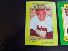 Larry Doby Indians 1987 Hygrade Baseball All Time Greats LIGHT GREEN BLUE WOW