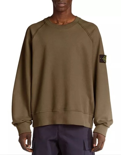 Felpa uomo verde Stone Island cotone toppa logo nuova con etichetta taglia S - Foto 3 di 7