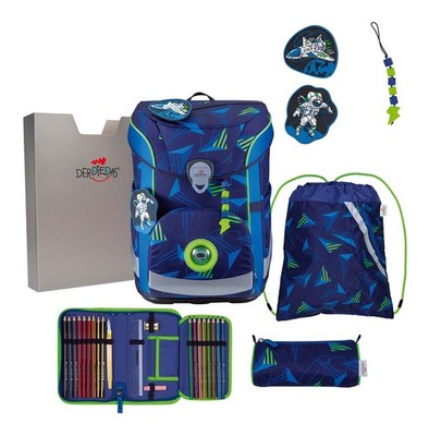 DerDieDas ErgoFlex Easy LED Set 6-teilig Schulranzen Moon Mission blau