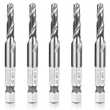 M5 HSS Combination Tap Drill Bit Set 0.8mm 118 Split Point 1/4 Hex 5 PCS