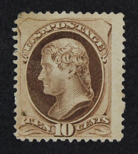 CKStamps: US Stamps Collection Scott#187 10c Jefferson Mint Small Part Gum