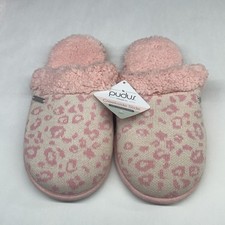 Pudus Creekside Slide Slippers Pink Leopard Women  s Size XL 11-12 New