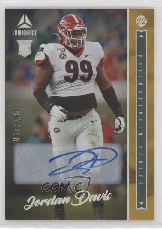 2022 Panini Luminance Gold 87/100 Jordan Davis #153 Rookie Auto RC 1u6
