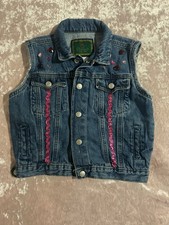 Vintage Baby Gap Denim Jean Vest  90s Retro Toddler Kids Blue Trucker Style