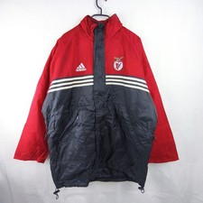 Adidas SL Benfica Vintage Winterjacke 90s Oversize Steppjacke Backprint XL