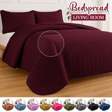Twin Size Bedspread Set Premium Hotel-Quality Quilted Coverlet, Soft 3-Piece Set