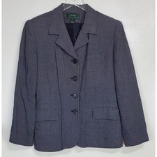 Lauren Ralph Lauren size 8 blazer jacket button front blue academia classic