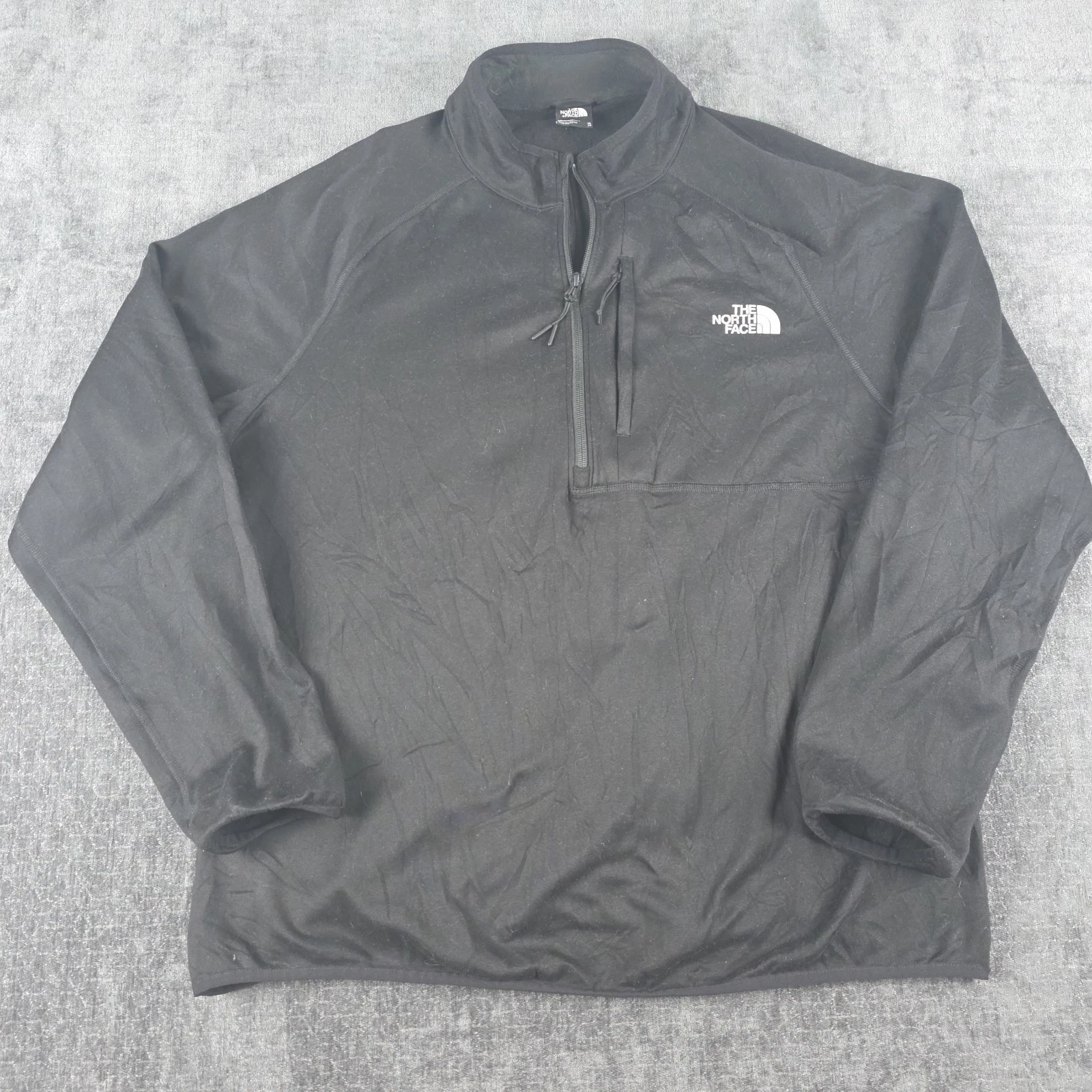 The North Face 1/4 Zip Fleece Mens XL Black Zip Pocket Soft Lightweight Gorpcore