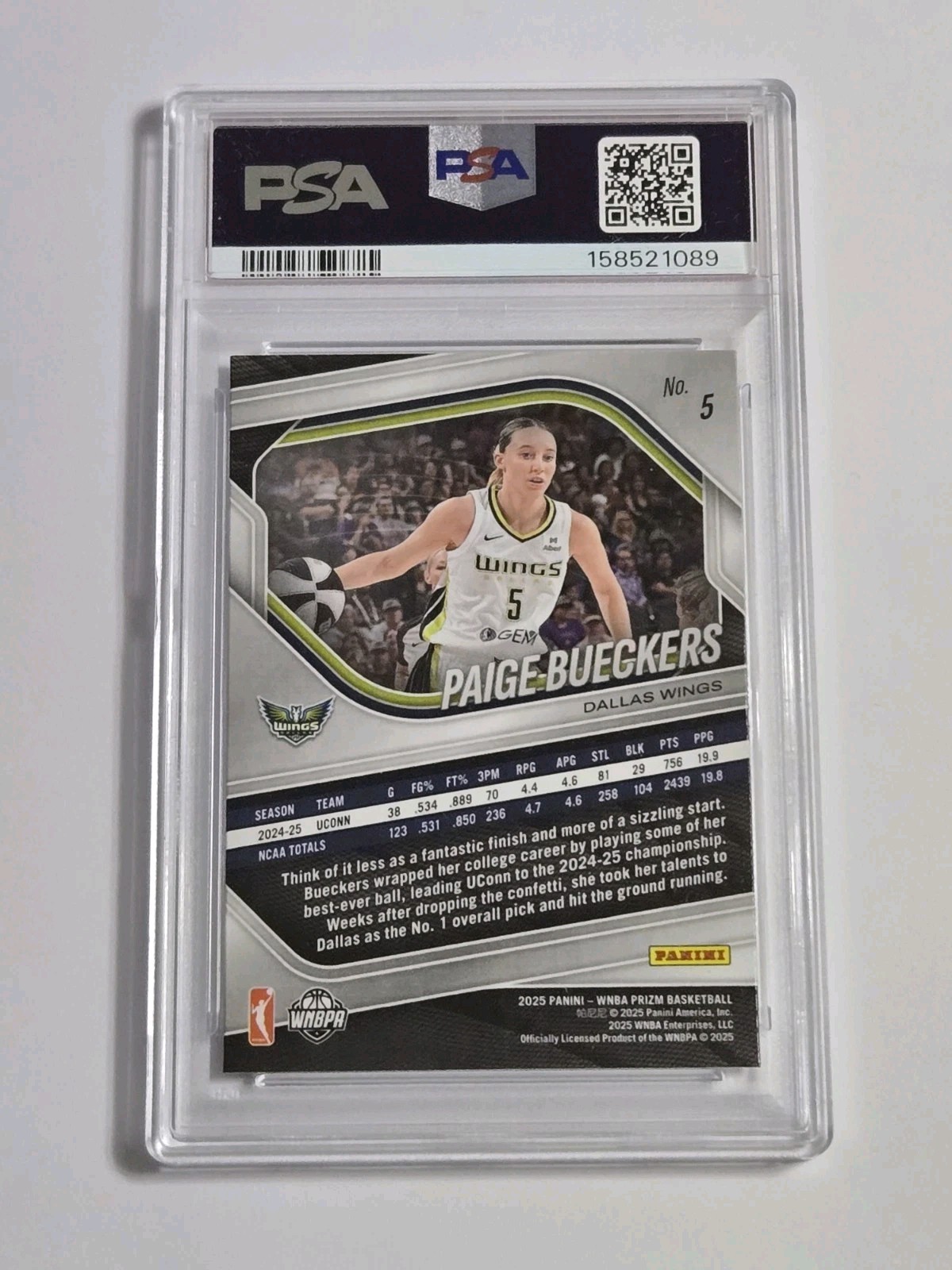 2025 Panini Prizm WNBA Paige Bueckers Rookie RC #5 Dallas Wings PSA 9 🔥 1day!! view 2