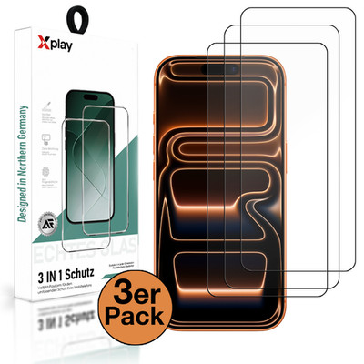 Panzerfolie Schutzglas iPhone 17 16 15 14 Pro Pro Max Plus Air Echt Glas Display