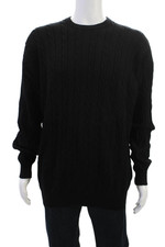 Pringle Mens Pullover Crew Neck 100 Lambswool Black Sweater Size XL