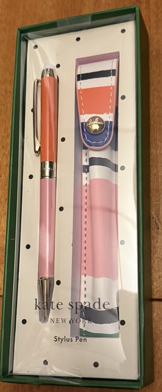 NIB Kate Spade New York Ocean Stripe Stylus Pen With Pouch