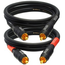 CESS-075-2f Heavy Duty Waterproof RCA Cable, Phono Male to Male 2 FT