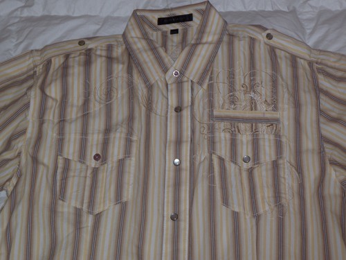 Authentic Monarchy Embroidered Military Style Button Down Mens Shirt Sz XXL* - Picture 3 of 7