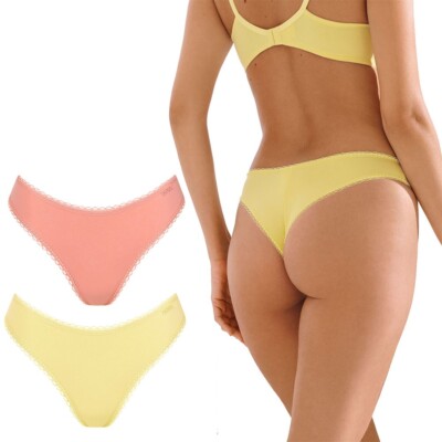 Lisca Pompeya 022358 Damen Brazilian Slip Gr. 36-44 in sweet melon, yellow  pear