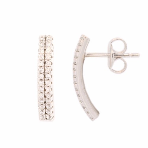 Clou D'oreille Hélice En Acier Inoxydable Avec Zircone - Marque Origami Jewels - Neuf Sans Emballage