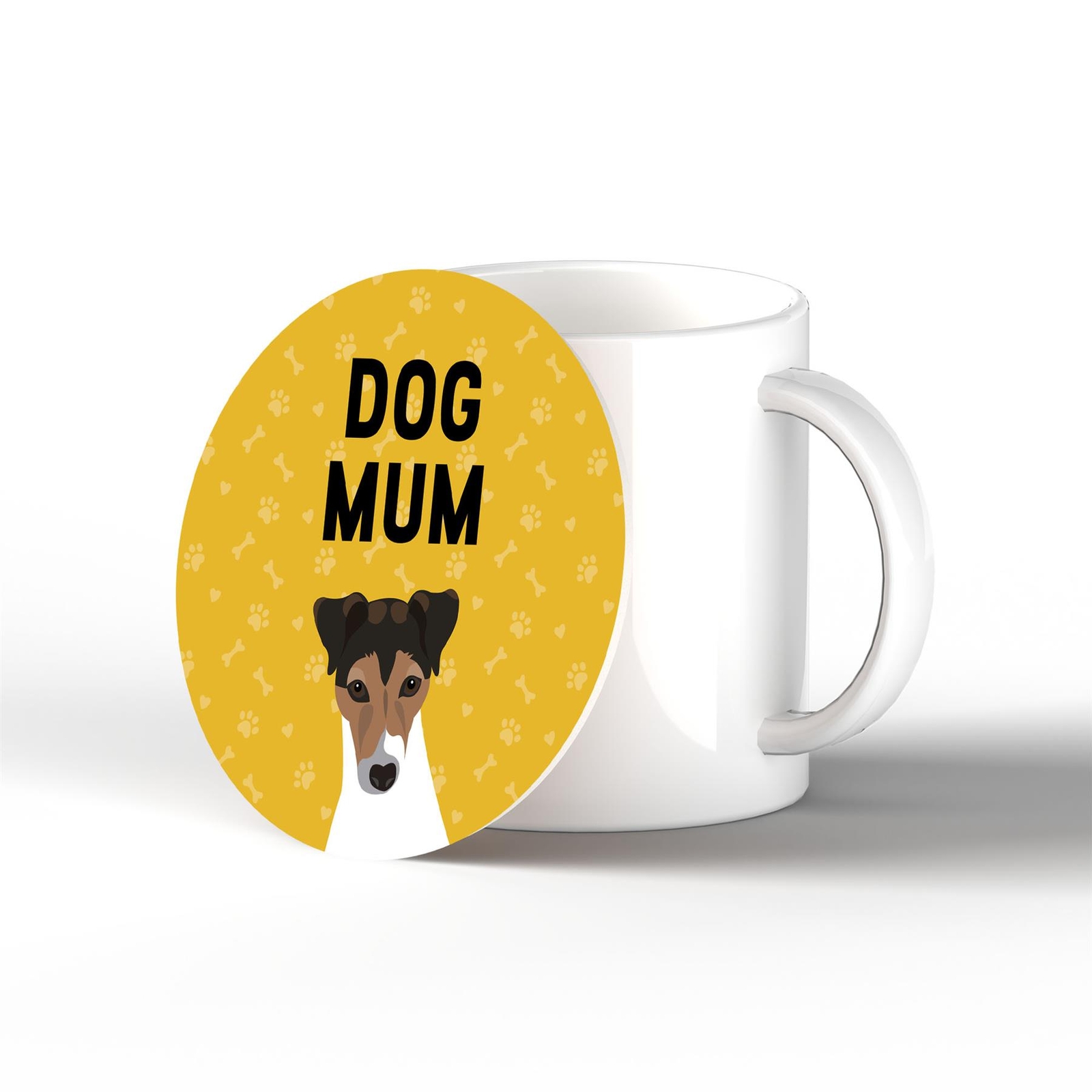 Jack Russell Dog Mum Kate Pearson Illustration Ceramic Circle Coaster Dog Gift
