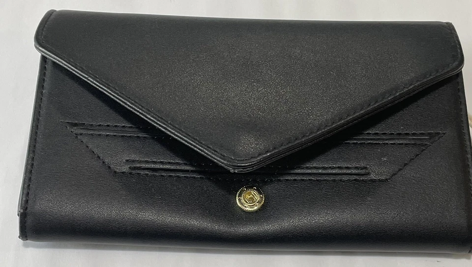 Mossimo Cartera Negra Cierre a Presión Bolsillo con Cremallera Ranuras para Tarjetas de Crédito Nueva con Etiquetas Foto 4 de 4