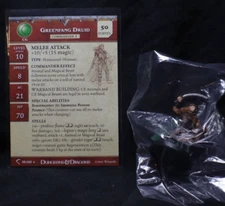 Dungeons & Dragons Miniatures DEATHKNELL rare GREENFANG DRUID With Card