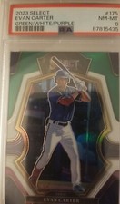 2023 Panini Select Evan Carter RC Premier Level Tri Color #'d /60 PSA 8 POP 1
