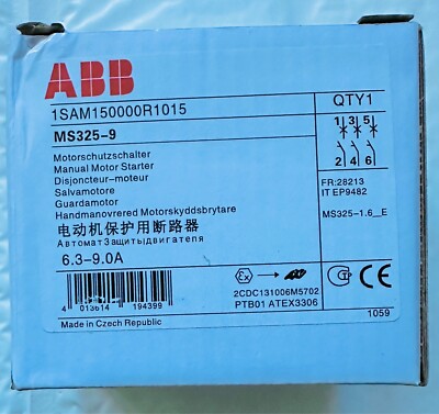 NEW Original ABB MS 325-9.0 Manual Motor Starter Free Shipping from USA
