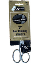 Vintage New Karmin Scissors Barber Hair Thinning Shears - Italy 7" Chrome 
