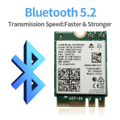 WiFi 6 Intel AX200NGW M.2 NGFF Wireless Card 802.11ax Network Bluetooth 5.2
