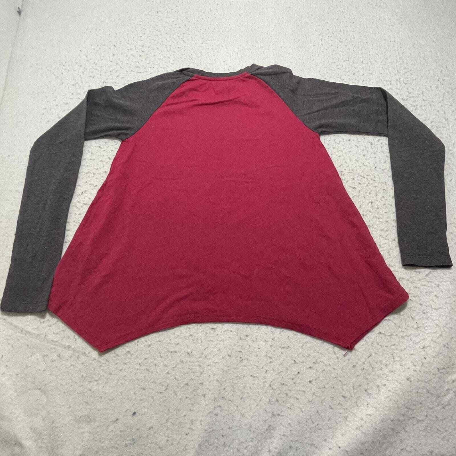 Lucky Brand Live in Love Girl's Large Pink Gray Raglan Sleeve Crewneck Shirt image 8