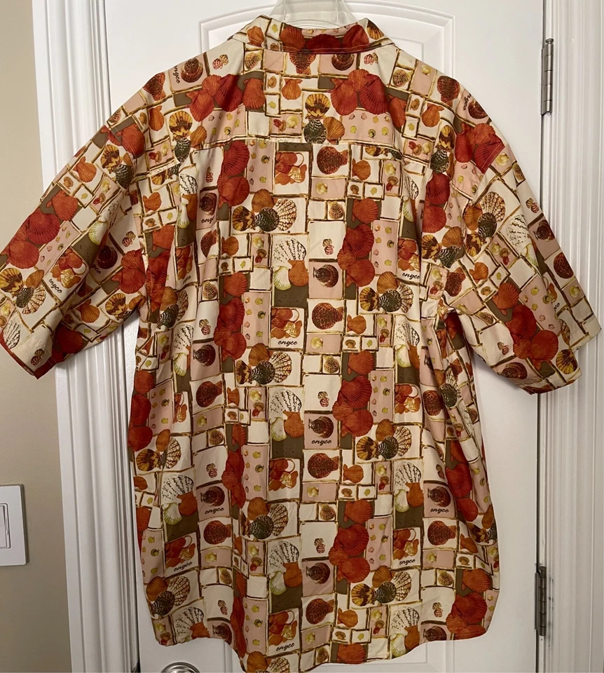 Vintage Enyce Hawaiian XL Short Sleeve Button Down Shirt Shells Tropical Ocean - Image 2 of 4