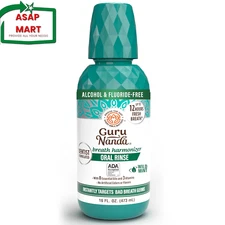 Gurunanda Oral Rinse Fresh Breath Mouthwash, Ada-Accepted Alcohol-Free Mouthwash