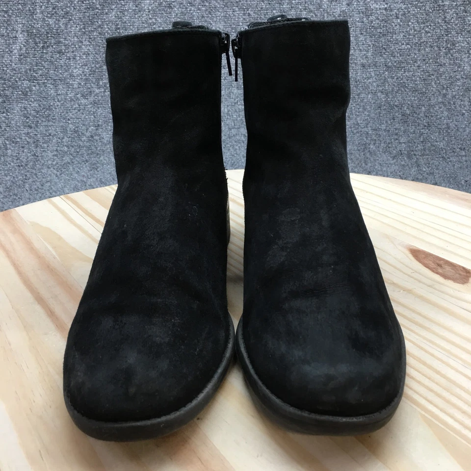 Anne Klein Botas Mujer 10 M Levana Informales Cremallera Lateral Botín Negro Gamuza Foto 4 de 4
