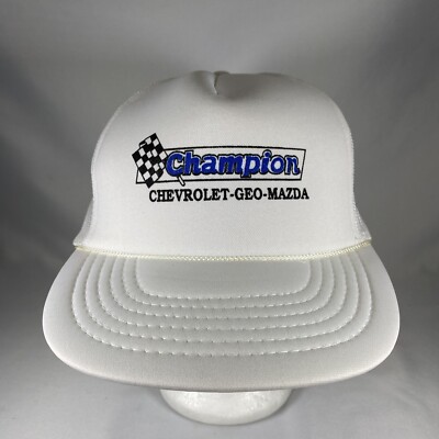 Vintage Champion Chevrolet Chevy Geo Mazda Car Snapback Hat Cap