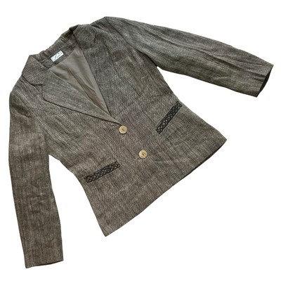 Lanta (Poland) Vintage Iridescent Hopsack Weave Cloverleaf Empire Blazer : S