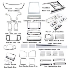 Chrome Interior Center Console Dash Cover Trim Kit For Ford F150 F-150 2015-2020