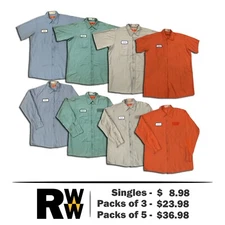 Red Kap Work Shirts 2 Pocket Light Colors Short & Long Sleeve Men's Uniform
