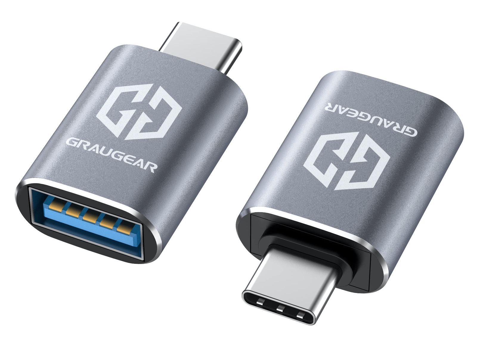 GRAUGEAR   2 pieces   USB to USB-C adapter   Double sides USB-C   10 Gbit/s data