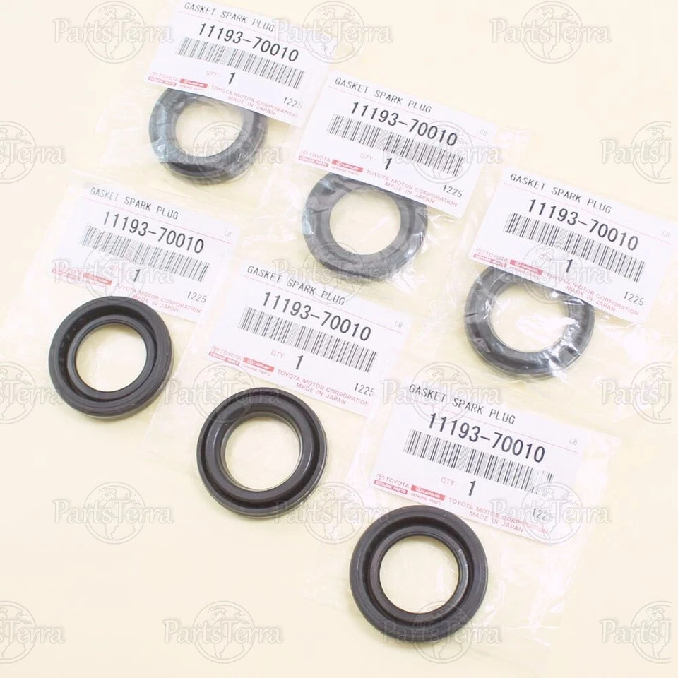 11193-70010 Original OEM Toyota 4RUNNER Lexus ES350 Bujía Tubo Sello JUEGO DE 6 Foto 3 de 4