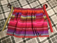 Beautiful Apron Baja Print Guatemalan Style Mexican Sarape Look Two Pockets