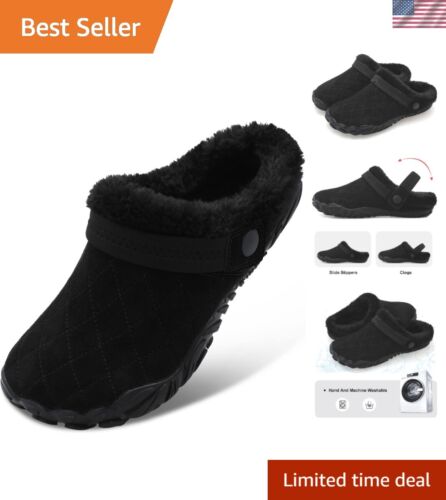 Womens Mens Furry Slides House Slippers Fuzzy Fluffy Bedroom Cozy Memory Foam...